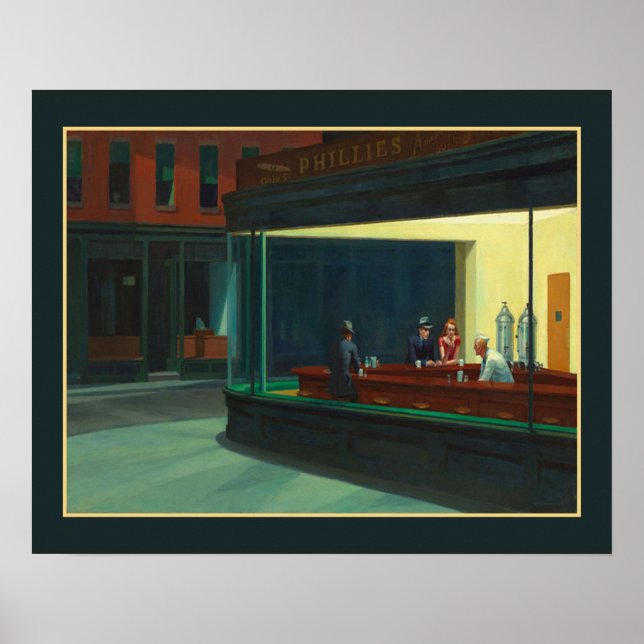 Poster "Nighthawks" Edward Hopper (Frente)