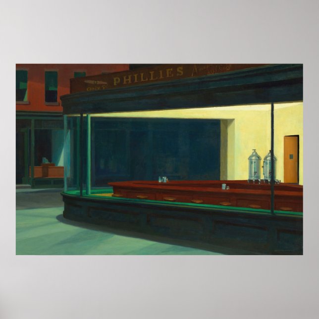 Poster Nighthawks - Empty diner - Edward Hopper -  (Frente)