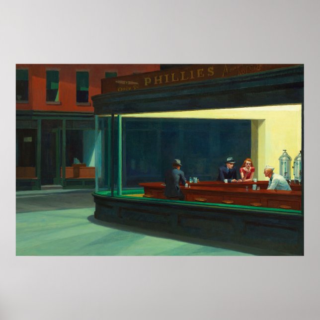 Poster Nighthawks" por Edward Hopper (Frente)