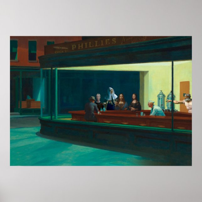 Poster Nighthawks - Viajantes no tempo - Edward Hopper (Frente)