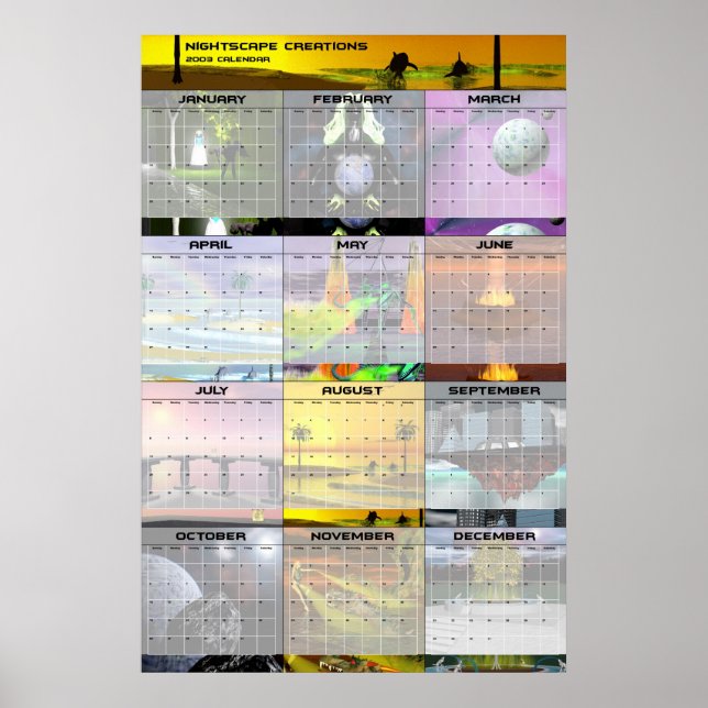 Póster Nightscape Creations Calendário de Parede 2003 v1 (Frente)