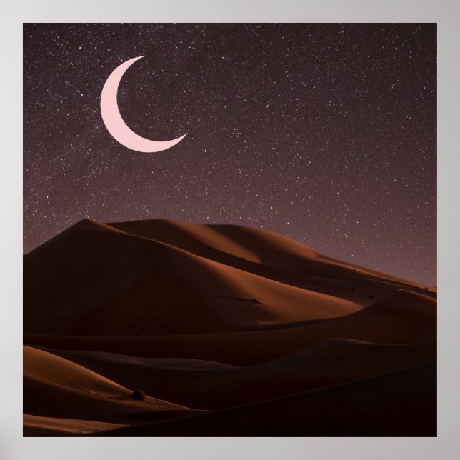 Poster Nighttime Desert Half Moon (Frente)