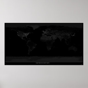 Poster Nighttime na terra do planeta