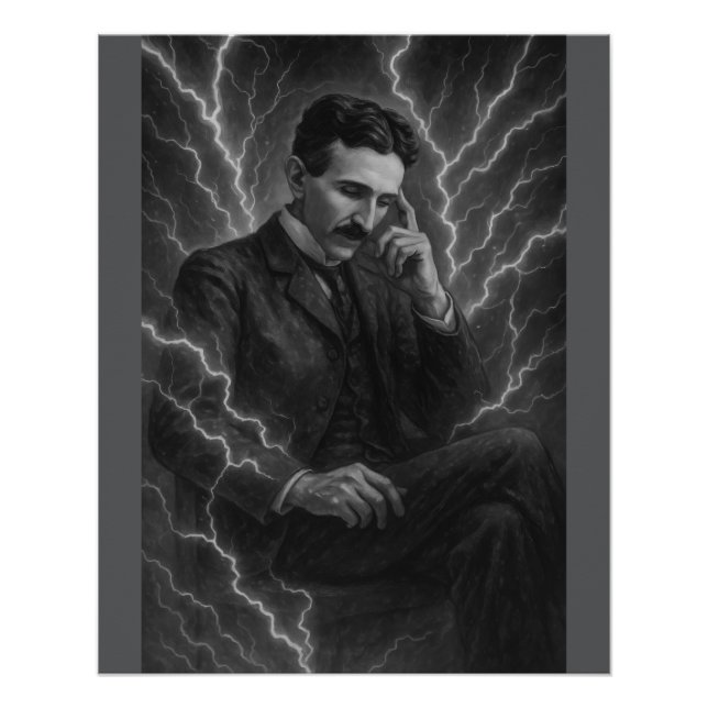 Póster "Nikola Tesla - A Mente Elétrica" Poster (Frente)