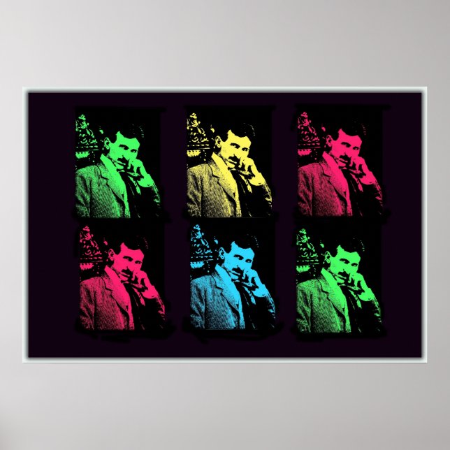 Póster Nikola Tesla Collage (Frente)