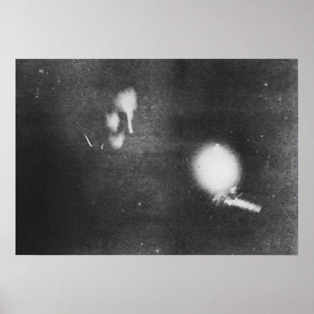 Poster Nikola Tesla com bolbo fosforescente, 1894 (Frente)