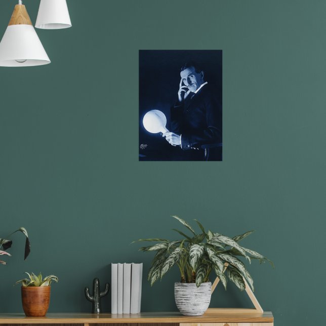 Poster Nikola Tesla Demonstrando Energia Sem Fio C 1900 (Sala de Estar 1)