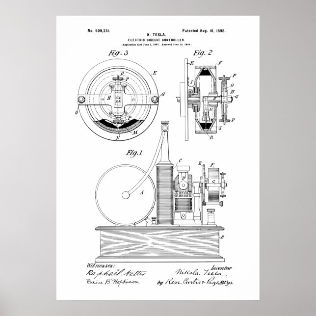 Poster Nikola Tesla Patent (Frente)