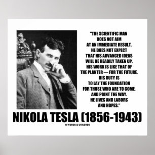 Poster Nikola Tesla Scientific Man Não Tem Imediato