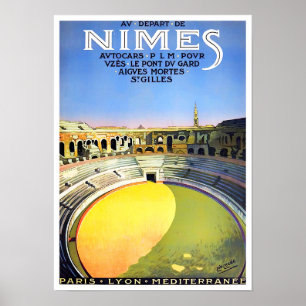 Poster Nimes France viagens vintage