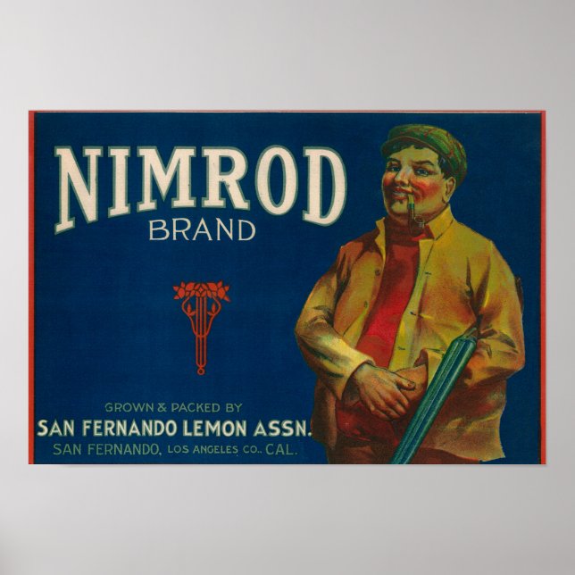 Póster Nimrod Lemon LabelSan Fernando, CA (Frente)