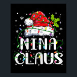Poster Nina Claus Christmas Santa Hat Matando Família Xma<br><div class="desc">Nina Claus Natal Papai Noel Coincidindo com as Luzes Xmas da Família</div>