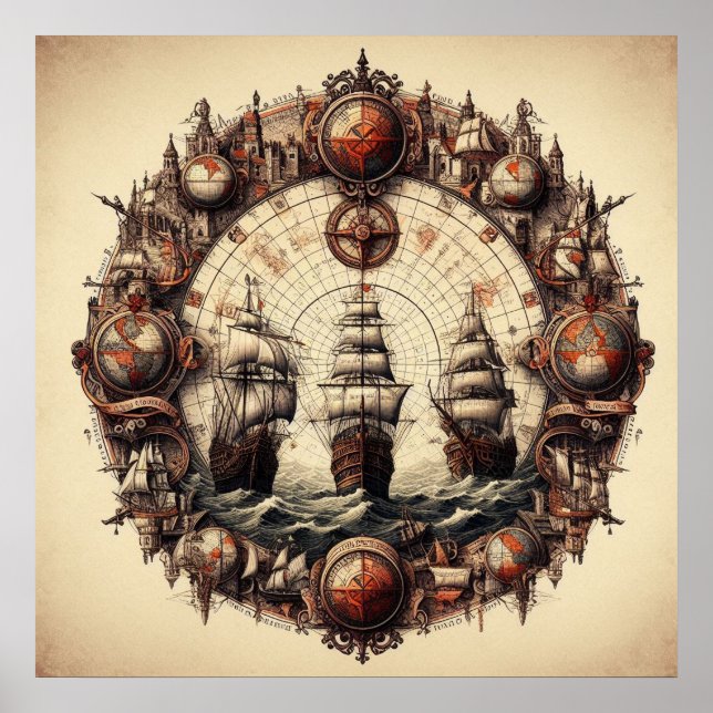 Poster Nina - Pinta - Papais noeis Maria - Cristóvão Colo (Frente)