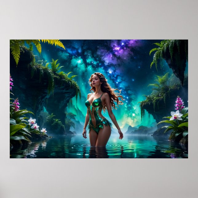 Poster Ninfa da Água do Lago Galáctico (Frente)
