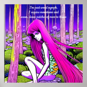 Poster Ninfa de madeira. Editar texto ou remover