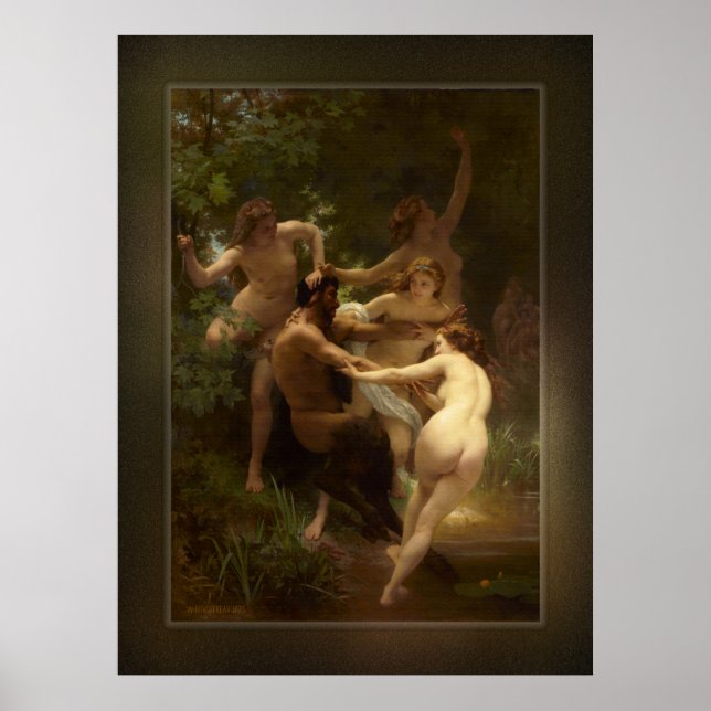 Poster Ninfas e Satyr por William-Adolphe Bouguereau (Frente)