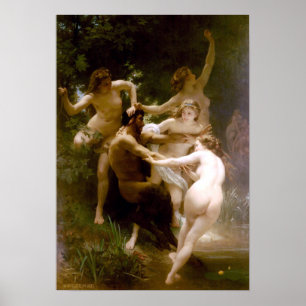 Póster Ninfas e Satyr, William-Adolphe Bouguereau