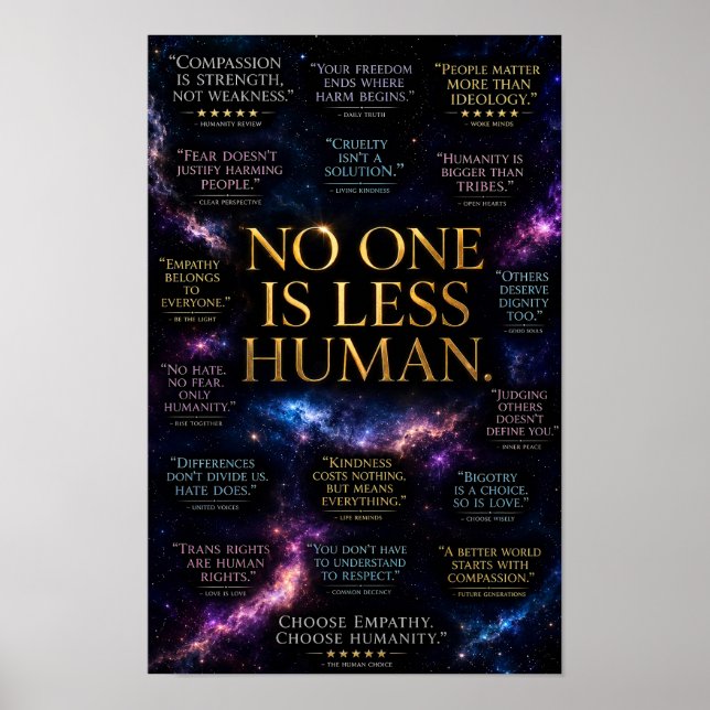 Poster Ninguém é Menos Humano (Frente)