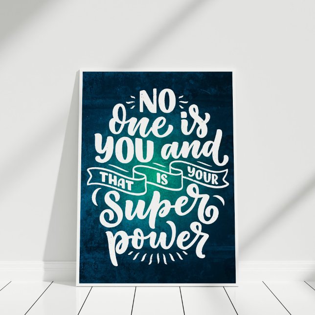 Poster "Ninguém é você" ("No One is You" Inspirational Quote Typography Poster in a white frame.)