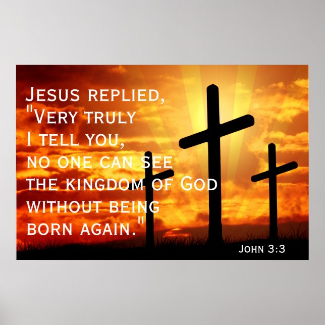 Poster ninguém pode ver o reino de Deus João 3:3 (Frente)