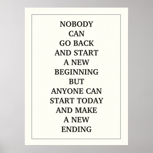 POSTER NINGUÉM PODE VOLTAR E COMEÇAR UM NOVO COMEÇO, MAS  (Frente)