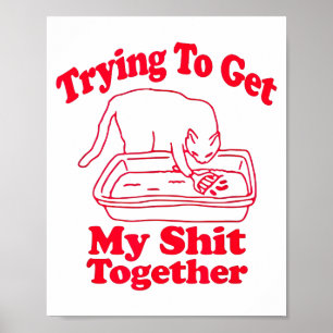 Poster Ninhadas Cheias Humor de Gato Meme Engraçado Mãe d