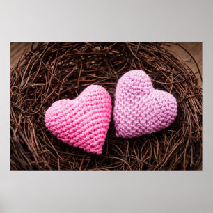 Póster Ninho Com Corações