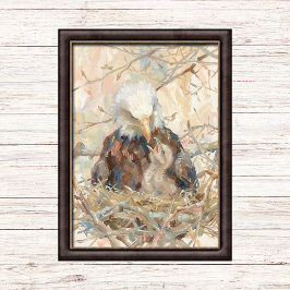 Poster Ninho de Águia Careca Patriótica Soft com Pintura