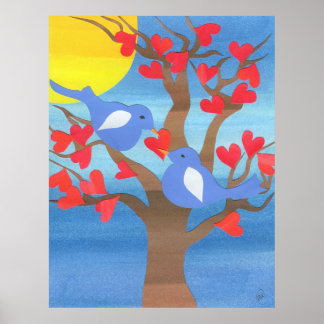 Poster Ninho de aves vivas