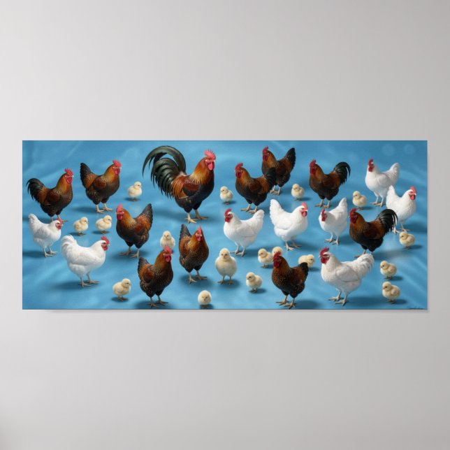 Poster Ninho de Pintinhos e Frangos (Frente)