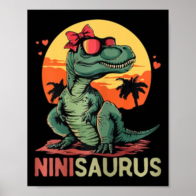 Poster Ninisaurus Dino Dinossauro Nini-saurus T-rex Mãe (Frente)