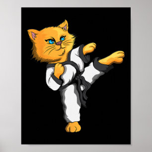 Poster Ninja Cat Karate Martial Arts Taekwondo Proprietár