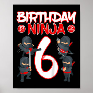 Poster Ninja Festa de aniversário Artes Marciais Karat, 6