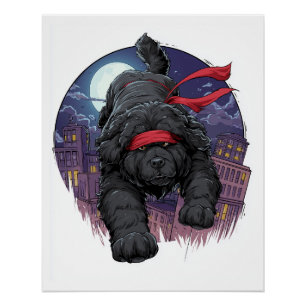 Póster Ninja Newfie � Grande Cão Furtivo