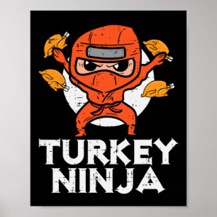 Poster Ninja Turco Engraçado Meninos Engraçados