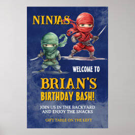 Poster Ninja Warrior Birthday Party