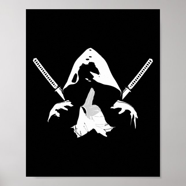 Poster Ninja Warrior Bushido Samurai Sword Fighter Martia (Frente)