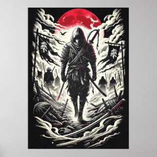 Poster Ninja Warrior em Red Moon Battlefield - Japonês