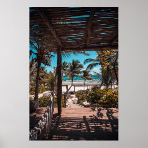 Poster Nipa hut sob palmeiras de coco