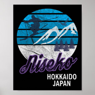 Poster Niseko Ilha Hokkaido Japão Estação de Esqui Snowbo