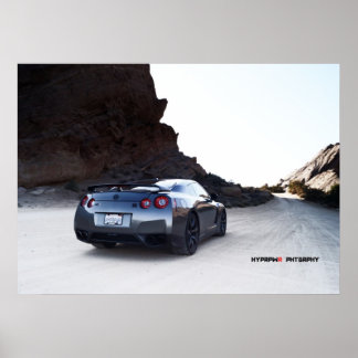 Póster Nissan GT-R35 numa bacia deserta