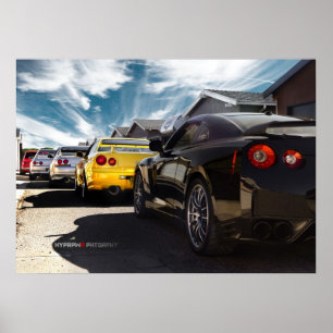 Poster Nissan GT-R R35, R34, R33, R32, skyline de
