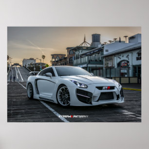 Poster Nissan GT-R Widebody feito sob encomenda com diodo