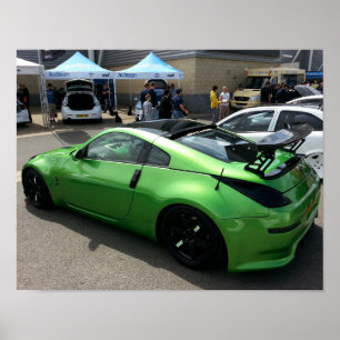 Póster Nissan verde 350Z nos nacionais alterados 2015.