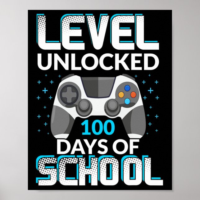 Poster Nível 100 Dias De Equipe De Nerdy De Jogadores Des (Frente)