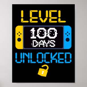 Poster Nível 100 Dias De Escola De Diversão Desbloqueada