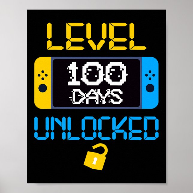 Poster Nível 100 Dias De Escola De Diversão Desbloqueada (Frente)