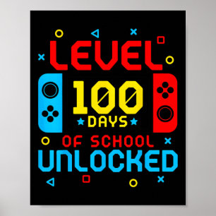 Poster Nível 100 Dias De Jogo De Jogador Desbloqueado Da