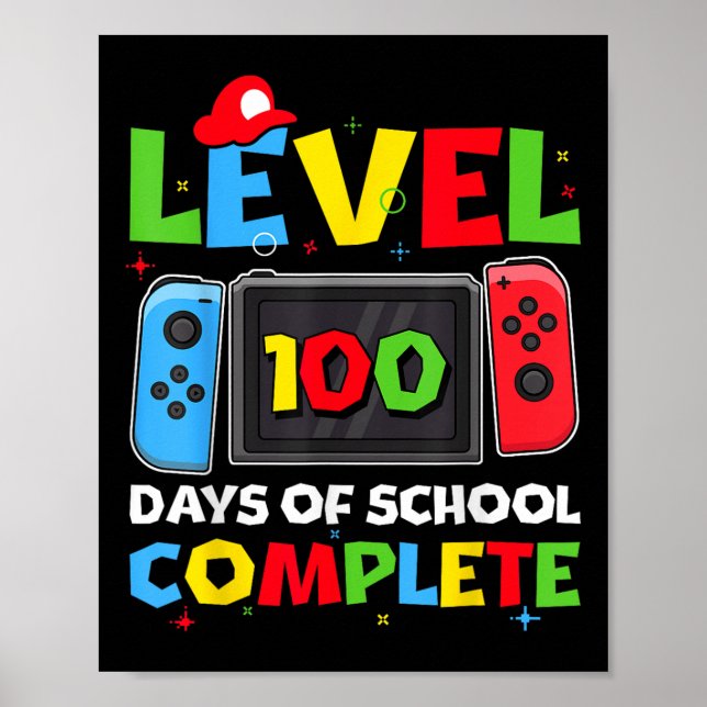 Poster Nível 100 Dias De Jogo De Vídeo Completo Da Escola (Frente)