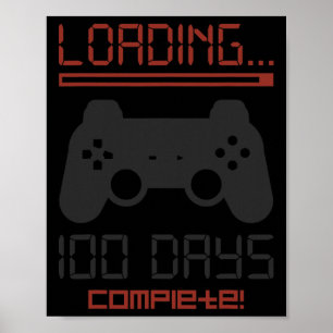 Poster Nível 100 Dias De Jogo De Vídeo De Jogador Complet